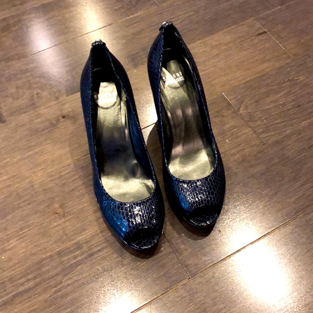 Stuart Weitzman Open Toe Navy Shoes